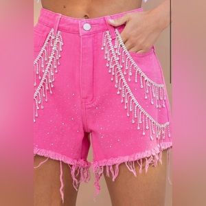 Norde boutique pink rhinestone shorts
